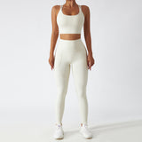Recycled Material Strappy Back Bra And Leggings Set