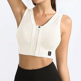 Front Zipper Closure High Impact Ribbed Gym Plus Fitness Yoga Shock Proof Sports Bras