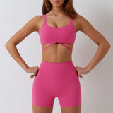 Recycled Material Sports Bra And Leggings Short Set
