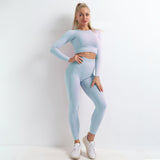 Female Workout Leggings Top Sport Clothes Seamless Yoga Set Gym Fitness Clothing Women Yoga Suit