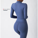 Lightweight Zip Up Yoga Jacket Cropped Athletic Slim Fit Tops
