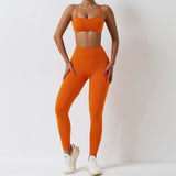 Strappy Back V Shape Waist Yoga Shorts Leggings Set