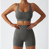 Recycled Material Racer Back Bra And Leggings Short Set