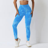 Tie Dye Seamless High Waist Push Up Woman Tights Fitness Workout Leggins