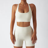 Recycled Material Racer Back Bra And Leggings Short Set