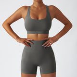 Recycled Material Racer Back Bra And Leggings Short Set