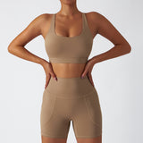 Recycled Material Racer Back Bra And Leggings Short Set