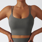 Recycled Material Strappy Back Sports Bra Crop Top