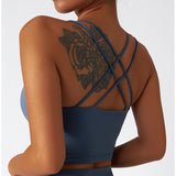 Recycled Material Strappy Back Sports Bra Crop Top