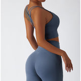 Recycled Material Strappy Back Sports Bra Crop Top