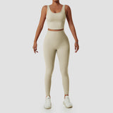 Recycled Material LULU Super Soft Fitness Set Yoga Tops  and Leggings Set