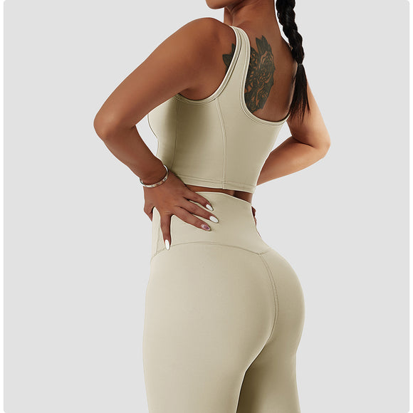 Recycled Material LULU Super Soft Fitness Set Yoga Tops  and Leggings Set