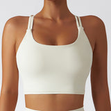 Recycled Material Strappy Back Sports Bra Crop Top